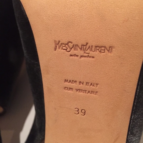 YSL Velvet Peep Toe Slingbacks Sz 39 - Picture 6 of 6